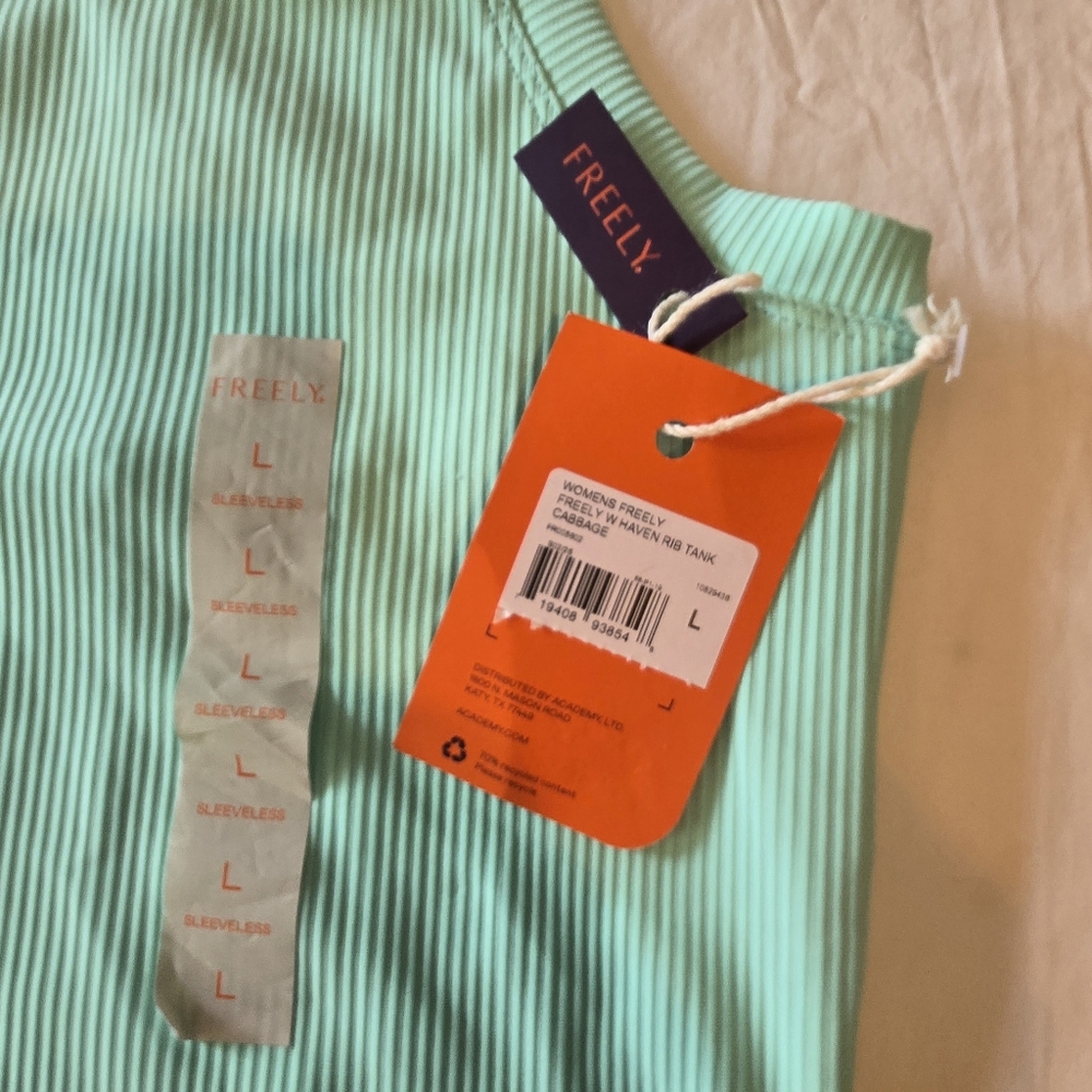 2 Ribbed Tank Scoop Neck Racerback Keyhole Size Large Haven NWT - Picture 3 of 13